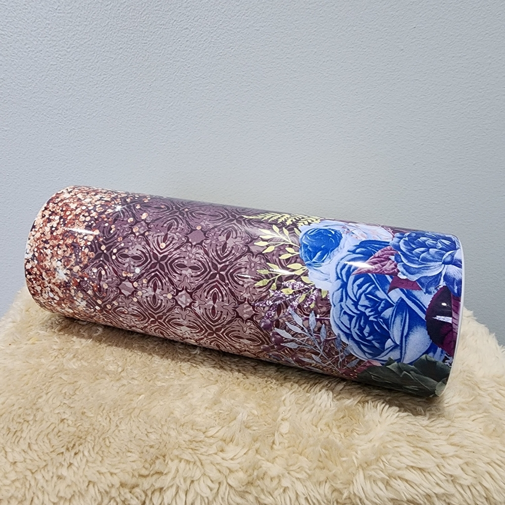 20 oz Decorative Stainless Steel Floral Tumbler